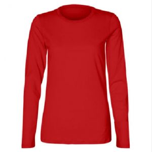 Misses Relaxed Fit Bella Missy Long Sleeve Tee (RED)