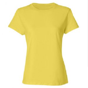 Misses Relaxed Fit Port & Company Cotton Tee (YELLOW)