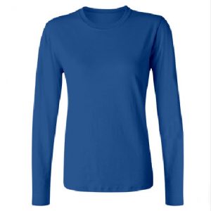 Misses Relaxed Fit Port & Company Long Sleeve Tee (ROYAL BLUE)